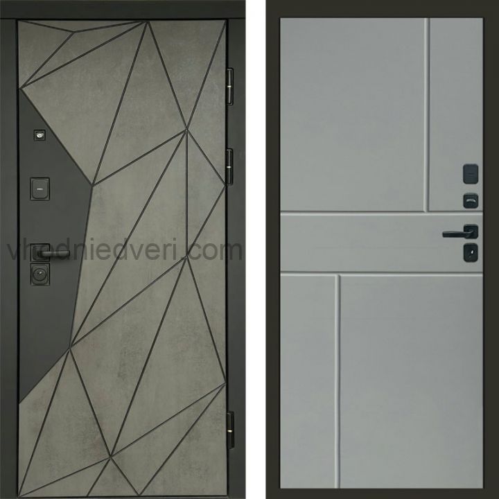 Входная дверь Termo-door Геометрия Бетон - Горизонт Грей софт