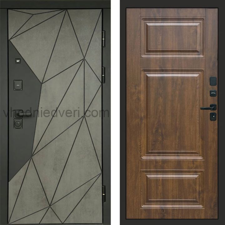 Входная дверь Termo-door Геометрия Бетон - Лион Дуб