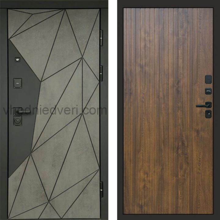 Входная дверь Termo-door Геометрия Бетон - FLAT Дуб