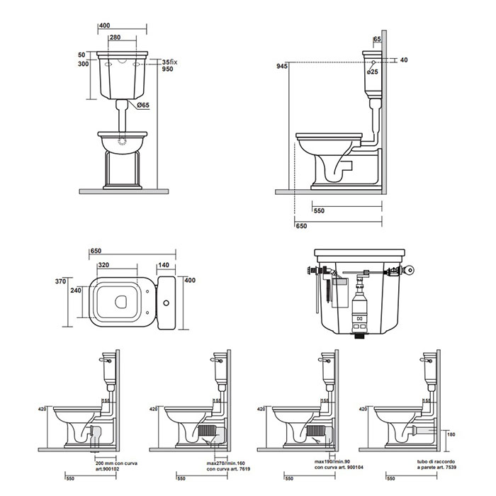 Пьедестал для раковины Kerasan Oke&Hako 5541 40 см с кронштейном и сифоном ФОТО