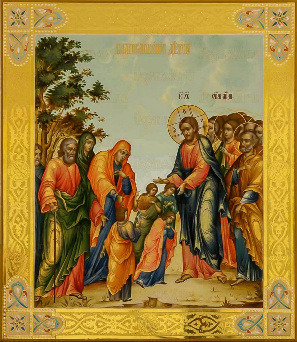 Иисус и дети: Икона как символ надежды на будущее (рукописная)
