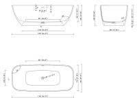 Ванна отдельностоящая UNI-FLOW CONO FS306-1700 в комплекте со сливом переливом Solid 170x80x55 см схема 3