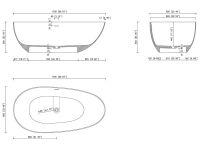 Ванна отдельностоящая UNI-FLOW OVA FS302-1700 в комплекте со сливом переливом Solid 170x85x57 см схема 3