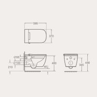 Подвесной унитаз UNI-FLOW MI-SMART CH10166ZR с крышкой-биде в комплекте схема 3