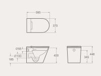 Унитаз приставной UNI-FLOW MI-SMART CB1088ZR с крышкой-биде схема 3