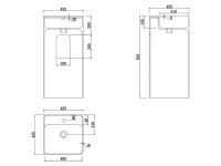 Раковина UNI-FLOW KUBE1 FS501-425 напольная отдельностоящая схема 3 Раковина UNI-FLOW KUBE1 FS501-425 напольная отдельностоящая схема 3