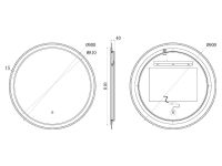 Зеркало c подсветкой UNI-FLOW M641 D-90 см круглое с защитой от запотевания схема 3 Зеркало c подсветкой UNI-FLOW M641 D-90 см круглое с защитой от запотевания схема 3