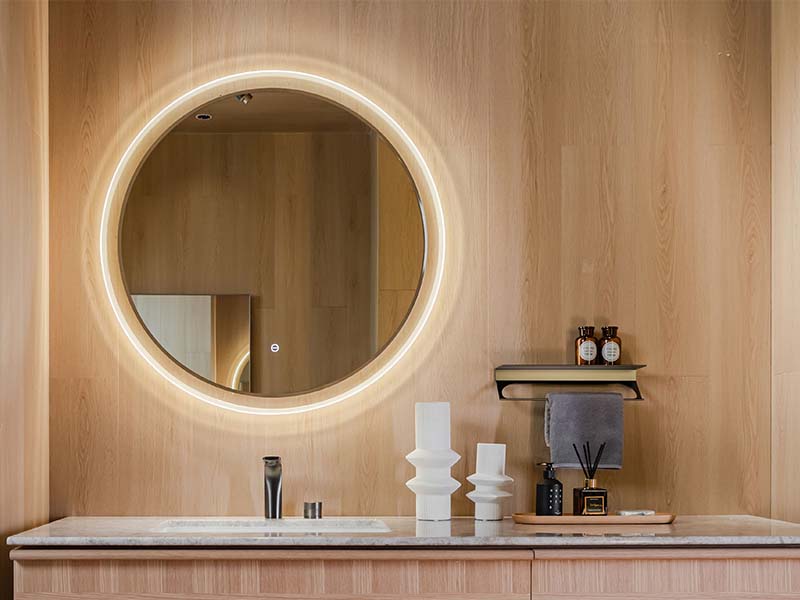 Зеркало c подсветкой и антизапотеванием  UNI-FLOW M641 D-80 см круглое ФОТО