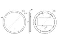 Зеркало c подсветкой и антизапотеванием UNI-FLOW M641 D-80 см круглое схема 3 Зеркало c подсветкой и антизапотеванием UNI-FLOW M641 D-80 см круглое схема 3