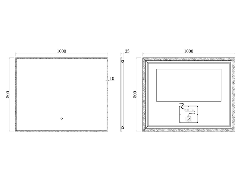 Зеркало UNI-FLOW M-010 100x80 см c подсветкой ФОТО