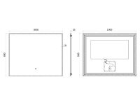 Зеркало UNI-FLOW M-010 100x80 см c подсветкой схема 3
