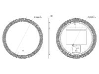 Зеркало c подсветкой круглое UNI-FLOW M-213 D-100 см с защитой от запотевания схема 3
