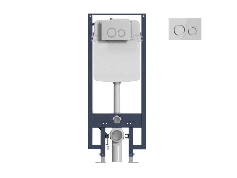 Инсталляция UNI-FLOW MI-SMART A81115 с приводом для автосмыва клавиша глянцевый хром