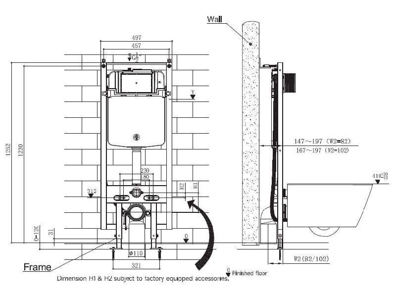Инсталляция UNI-FLOW MI-SMART A81115 с приводом для автосмыва клавиша глянцевый хром ФОТО