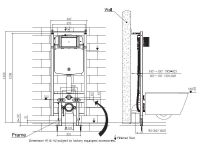 Инсталляция UNI-FLOW MI-SMART A81115 с приводом для автосмыва клавиша глянцевый хром схема 2