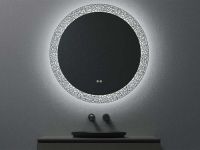 Зеркало c подсветкой UNI-FLOW M-213 с защитой от запотевания круглое D-90 см схема 2