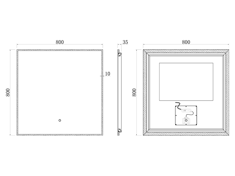 Зеркало UNI-FLOW M-010 80x80 см c подсветкой ФОТО