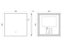 Зеркало UNI-FLOW M-010 80x80 см c подсветкой схема 3