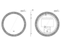Зеркало круглое UNI-FLOW M-213 с антизапотеванием и подсветкой D-80 см схема 2