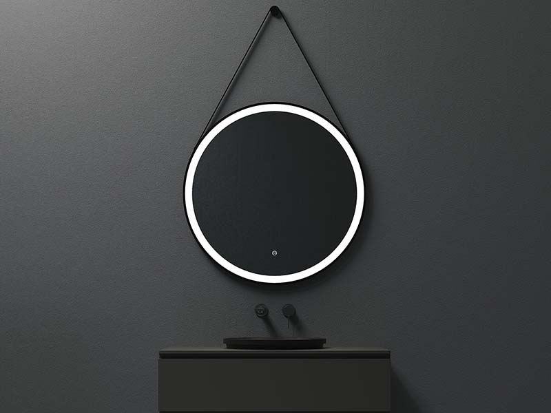 Зеркало c подсветкой UNI-FLOW M642 d800 на ремне с защитой от запотевания круглое D-80 см ФОТО