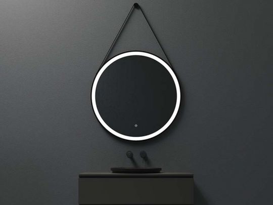 Зеркало c подсветкой UNI-FLOW M642 d800 на ремне с защитой от запотевания круглое D-80 см схема 2