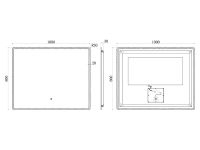 Зеркало c подсветкой UNI-FLOW M-647 с защитой от запотевания 100x80 см схема 3