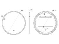 Зеркало c антизапотеванием и подсветкой UNI-FLOW M-201 D-80 см схема 3