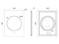 Зеркало UNI-FLOW M639 c подсветкой и антизапотеванием 60x80 см схема 3