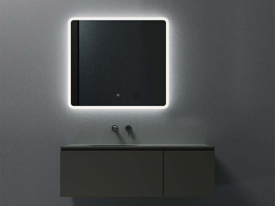 Зеркало c подсветкой UNI-FLOW M-647 80x80 см с защитой от запотевания схема 2