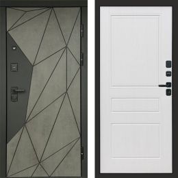 Входная дверь Termo-door Геометрия Бетон - Классик Белое дерево
