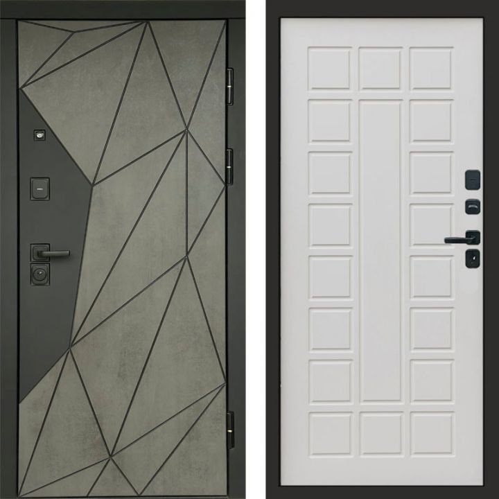 Входная дверь Termo-door Геометрия Бетон - Престиж Бежевый матовый