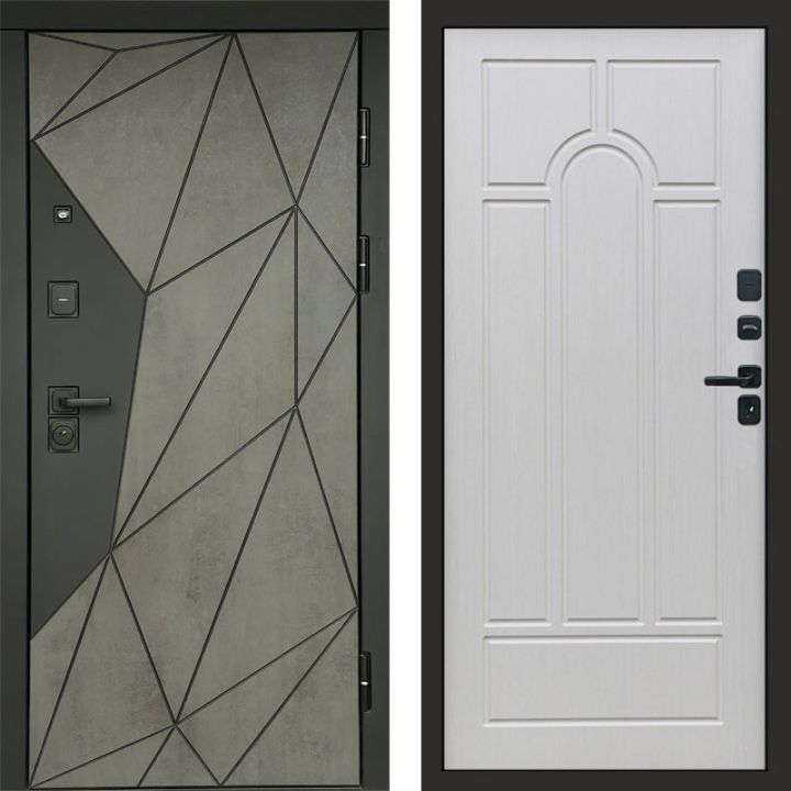 Входная дверь Termo-door Геометрия Бетон - Арка Лиственница