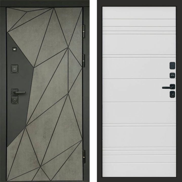 Входная дверь Termo-door Геометрия Бетон - White line
