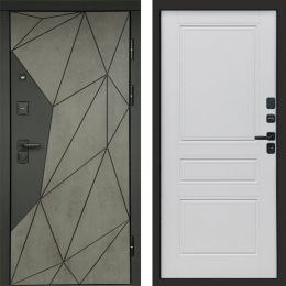 Входная дверь Termo-door Геометрия Бетон - Классик Белый софт