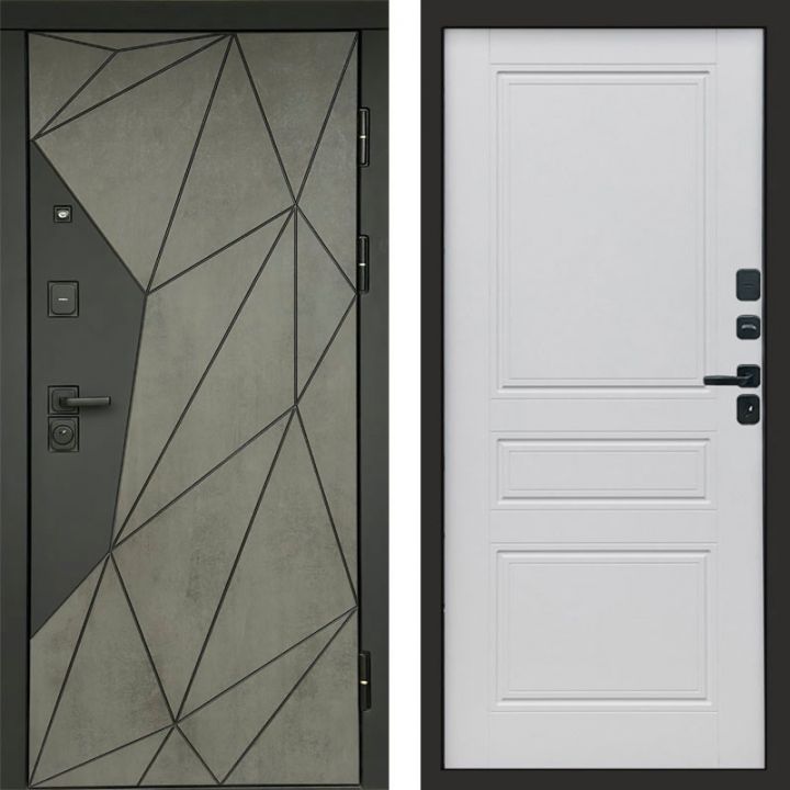 Входная дверь Termo-door Геометрия Бетон - Классик Белый софт