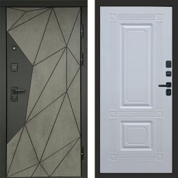 Входная дверь Termo-door Геометрия Бетон - Мадрид Белый софт