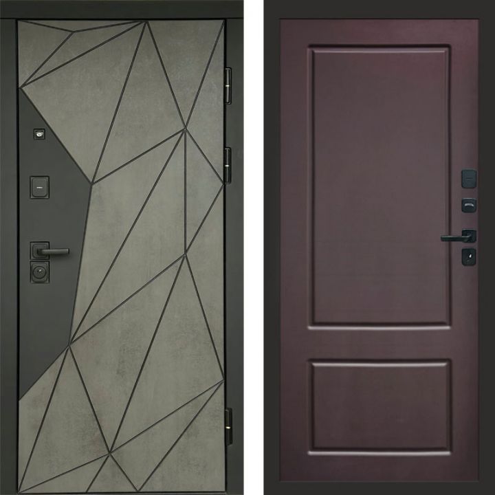 Входная дверь Termo-door Геометрия Бетон - Марсель Шоколад