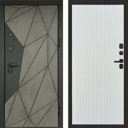 Входная дверь Termo-door Геометрия Бетон - FLAT Белый софт