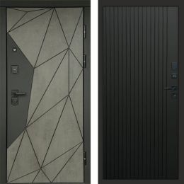 Входная дверь Termo-door Геометрия Бетон - FLAT Черный кварц