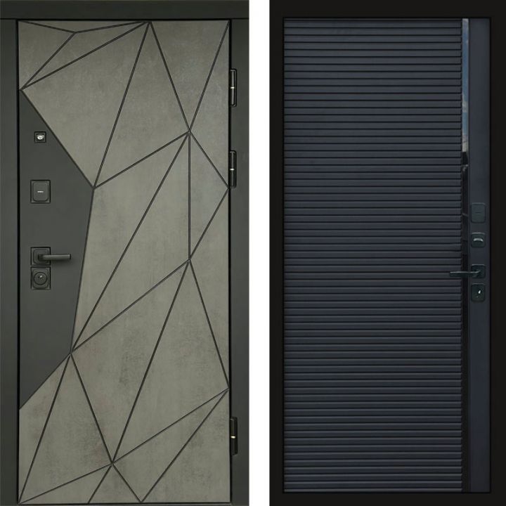 Входная дверь Termo-door Геометрия Бетон - Porte Black