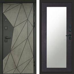 Входная дверь Termo-door Геометрия Бетон - Зеркало триумф Венге
