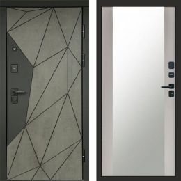 Входная дверь Termo-door Геометрия Бетон - Зеркало Лиственница