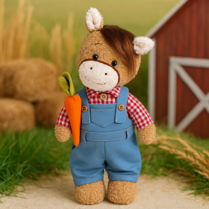 Набор для пошива игрушки лошадка мальчик Элвис в красном // Кантри