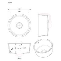Круглая мойка для кухни Kolpa-San Alita 40x40 см схема 2