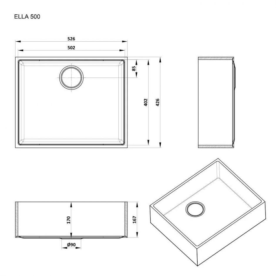 Прямоугольная мойка для кухни Kolpa-San Ella 40x50 см ФОТО
