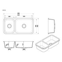 Прямоугольная мойка для кухни Kolpa-San Helen 40x82 см схема 2