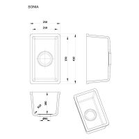 Прямоугольная мойка для кухни Kolpa-San Sonia 37x12 см схема 2