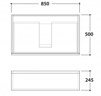 Тумба настенная с выдвижным ящиком Globo Linea LP2485M 85x50x24,5 схема 2