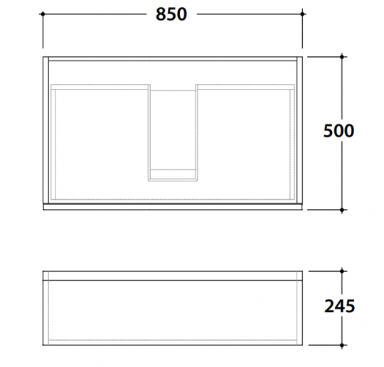 Тумба настенная с выдвижным ящиком Globo Linea LP2485M 85x50x24,5 схема 2