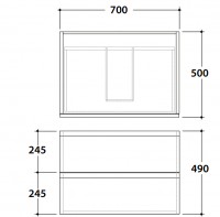 Подвесная тумба с ящиком Globo Linea LP4970S 70x50x49 схема 2